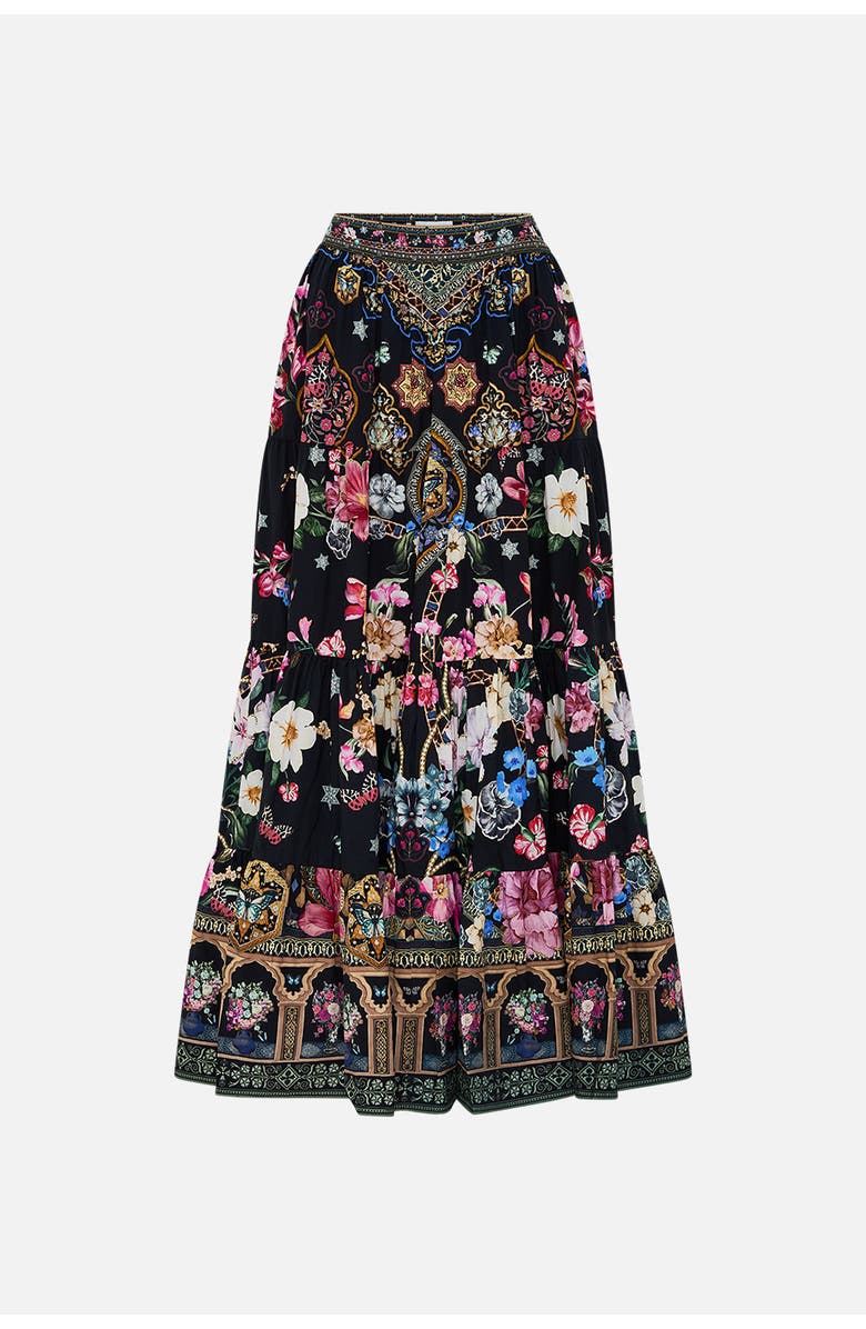 Camilla Tiered Maxi Skirt Midnight In Monserrate, Alternate, color, 