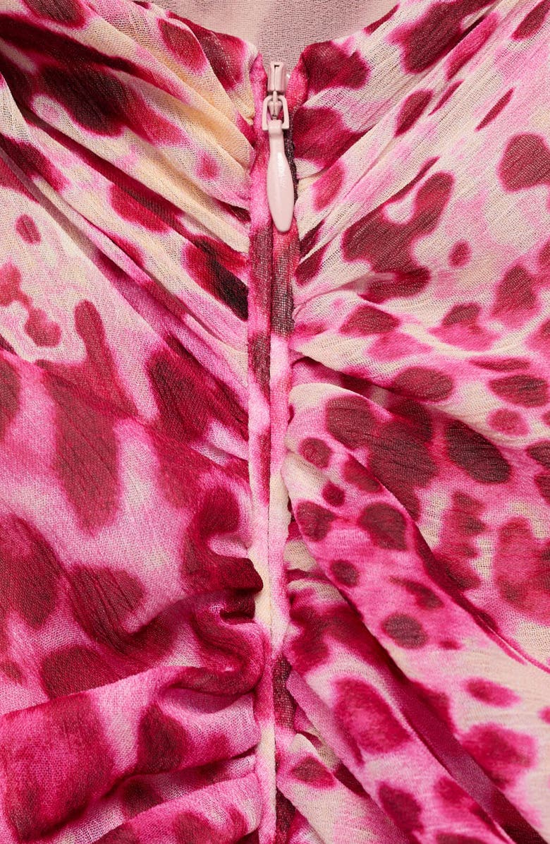 MANGO Corinne One-Shoulder Dress, Alternate, color, Fuchsia