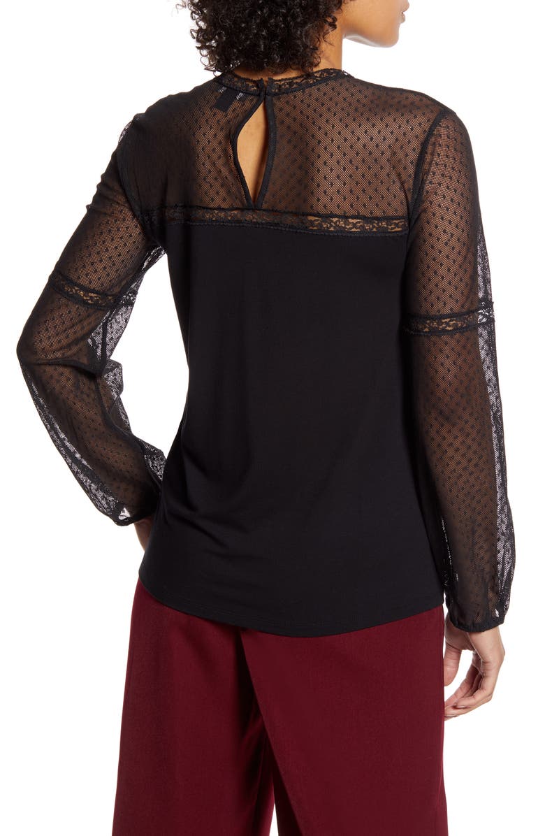 Halogen<sup>®</sup> Lace Yoke Top, Alternate, color, 