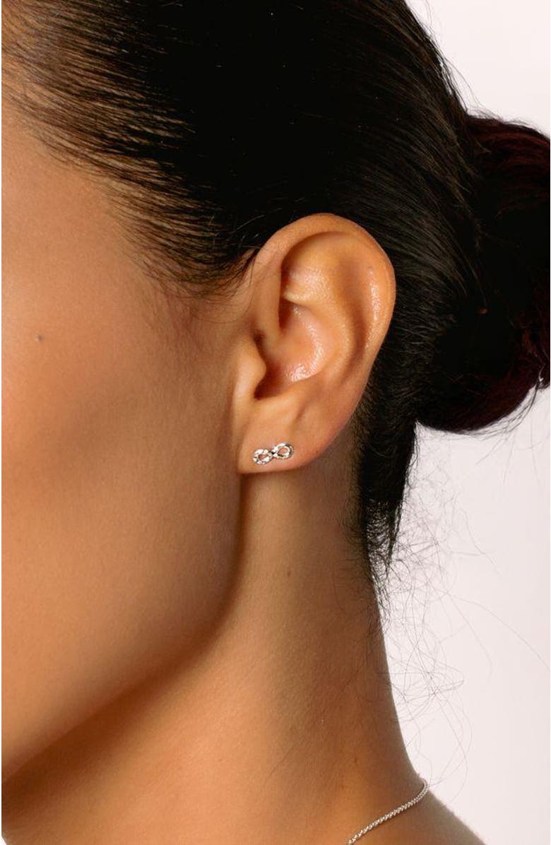 Rizen Jewelry Infinite Hope Stud Earrings, Alternate, color, Sterling Silver