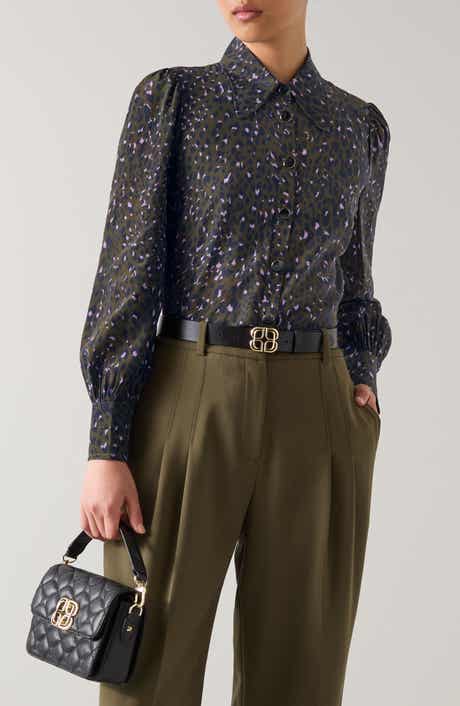 LK Bennett Sonya Puff Shoulder Silk Shirt