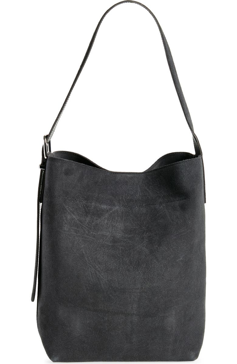 Madewell Essentials Suede Bucket Bag, Alternate, color,