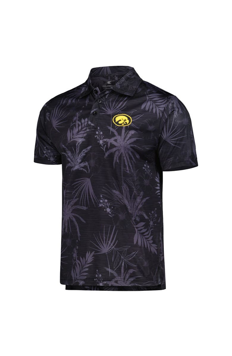 COLOSSEUM Men's Colosseum Black Iowa Hawkeyes Palms Team Polo, Alternate, color, Black
