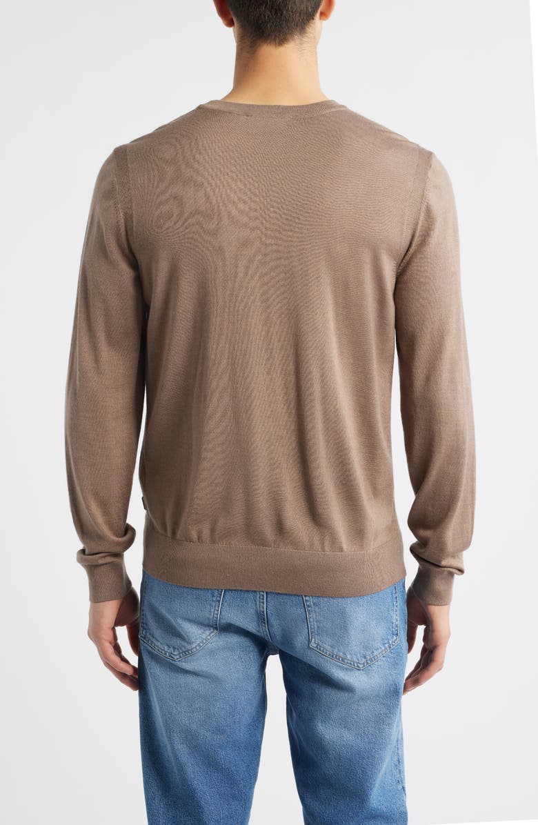 BOSS Overo Wool Blend Crewneck Sweater, Alternate, color, Open Beige