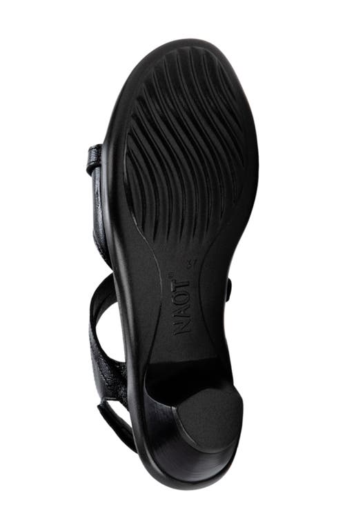 Naot Limit Slingback Sandal In Black Crinkle Patent Leather