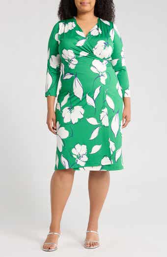 Floral Long Sleeve Wrap Dress