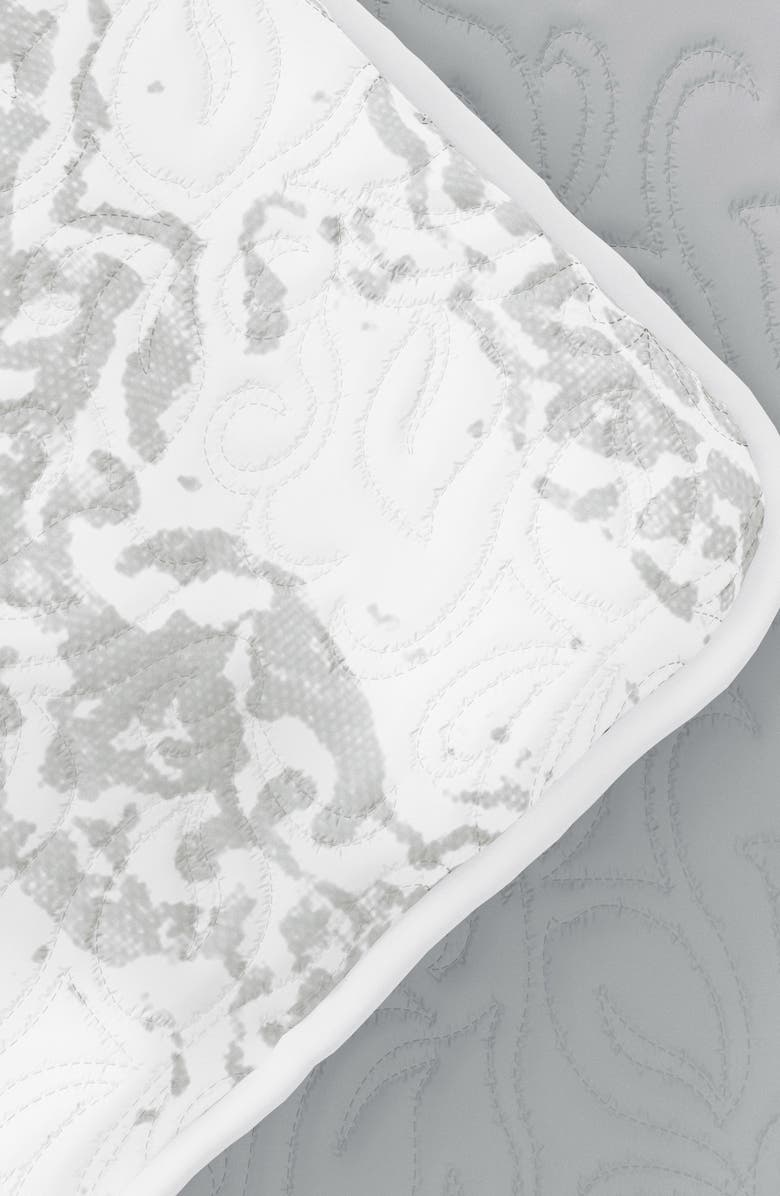 HOMESPUN All Season Distressed Damask Reversible Down Alternative Quilt & Sham Set, Alternate, color, Light Gray