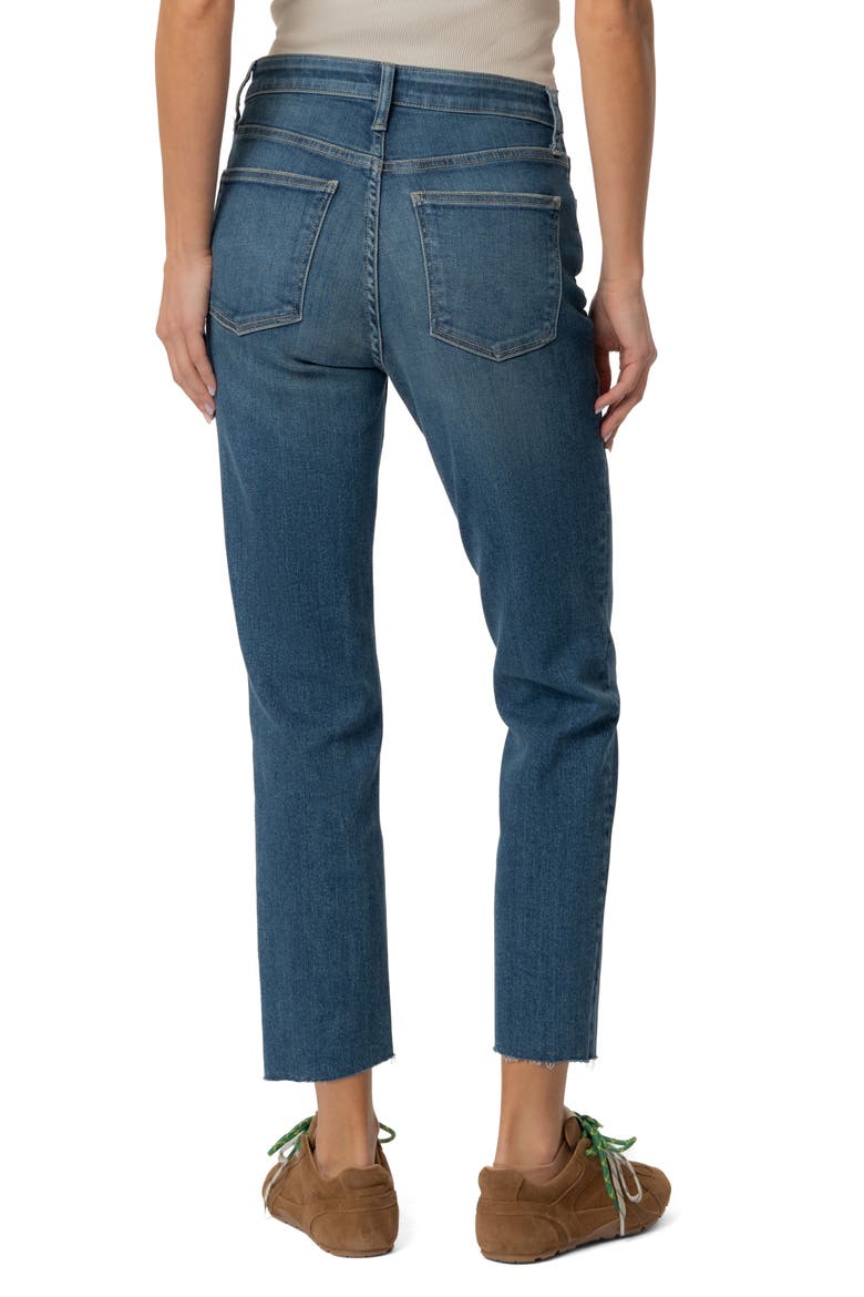 Rachael High Waist Raw Hem Crop Mom Jeans, Alternate, color, GRANT