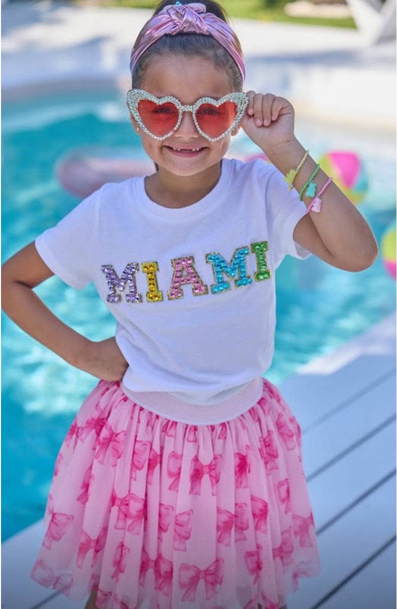 Lola + The Boys Crystal Miami T-shirt, Alternate, color, White