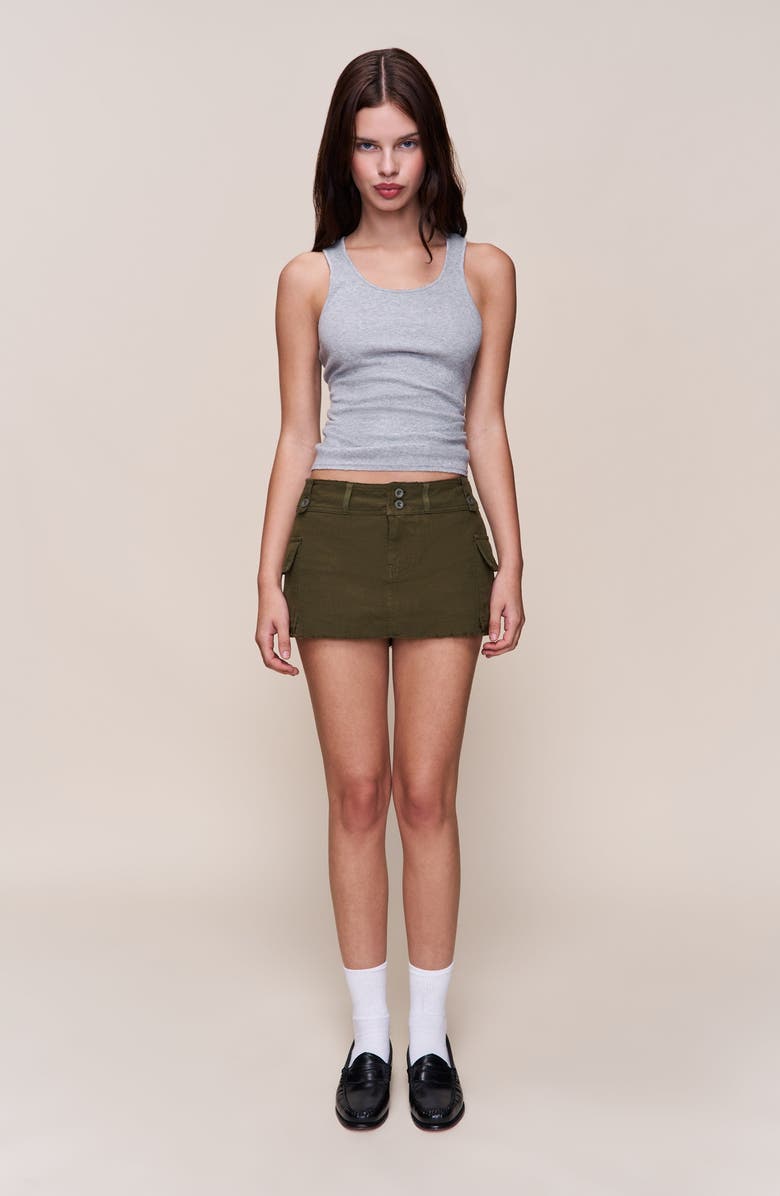 Guizio Jude Cargo Mini Skirt, Alternate, color, Olive