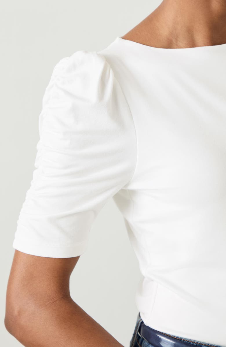 LK Bennett Diana Puff Sleeve T-Shirt, Alternate, color, Ecru