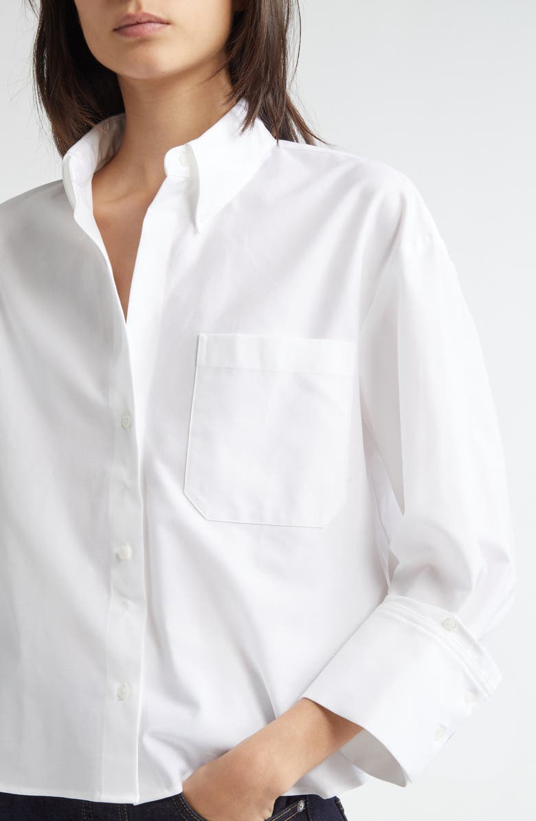 TWP J.D. Crop Button-Up Shirt, Alternate, color, White