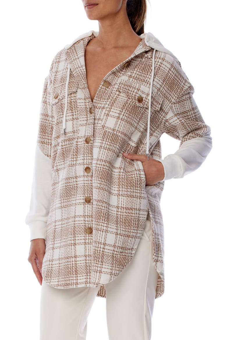 Mikenna Hooded Shirt Jacket, Alternate, color, IVORY AND