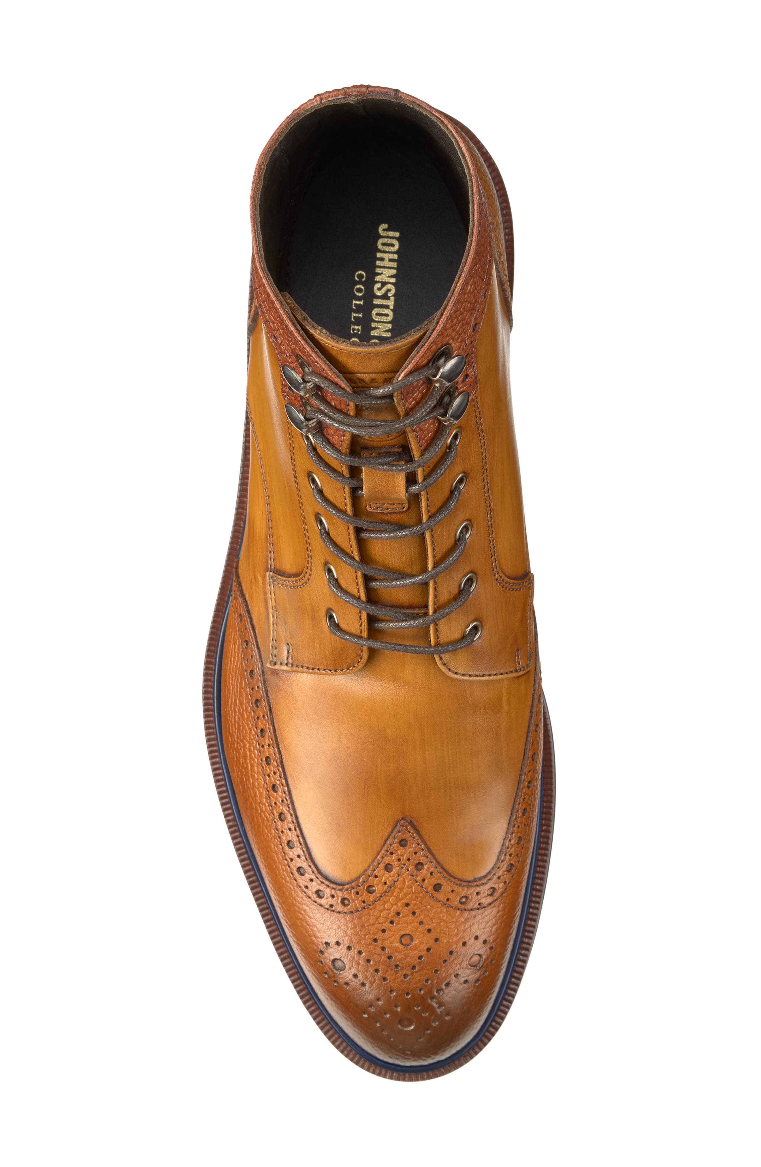 Johnston & Murphy Hartley Wingtip Boot, Alternate, color, Tan Hand-Stained It Calfskin
