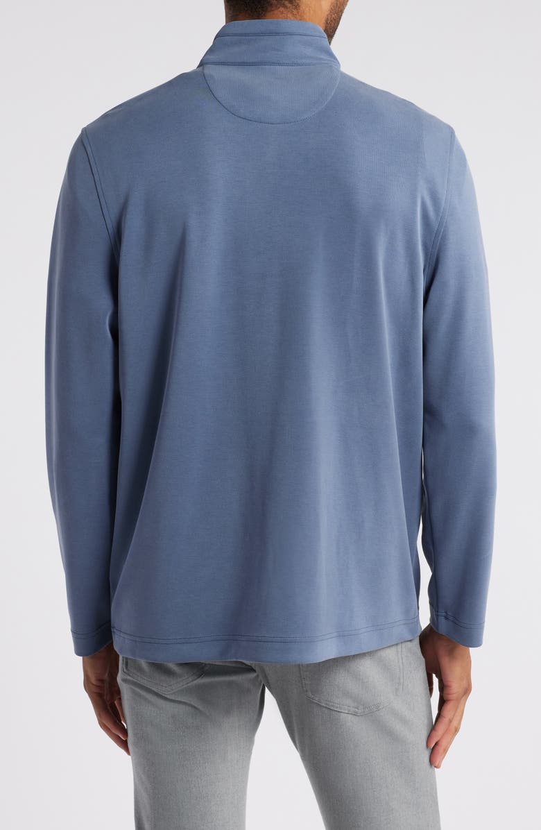Johnston & Murphy Vintage Wash Quarter Zip Top, Alternate, color, Blue