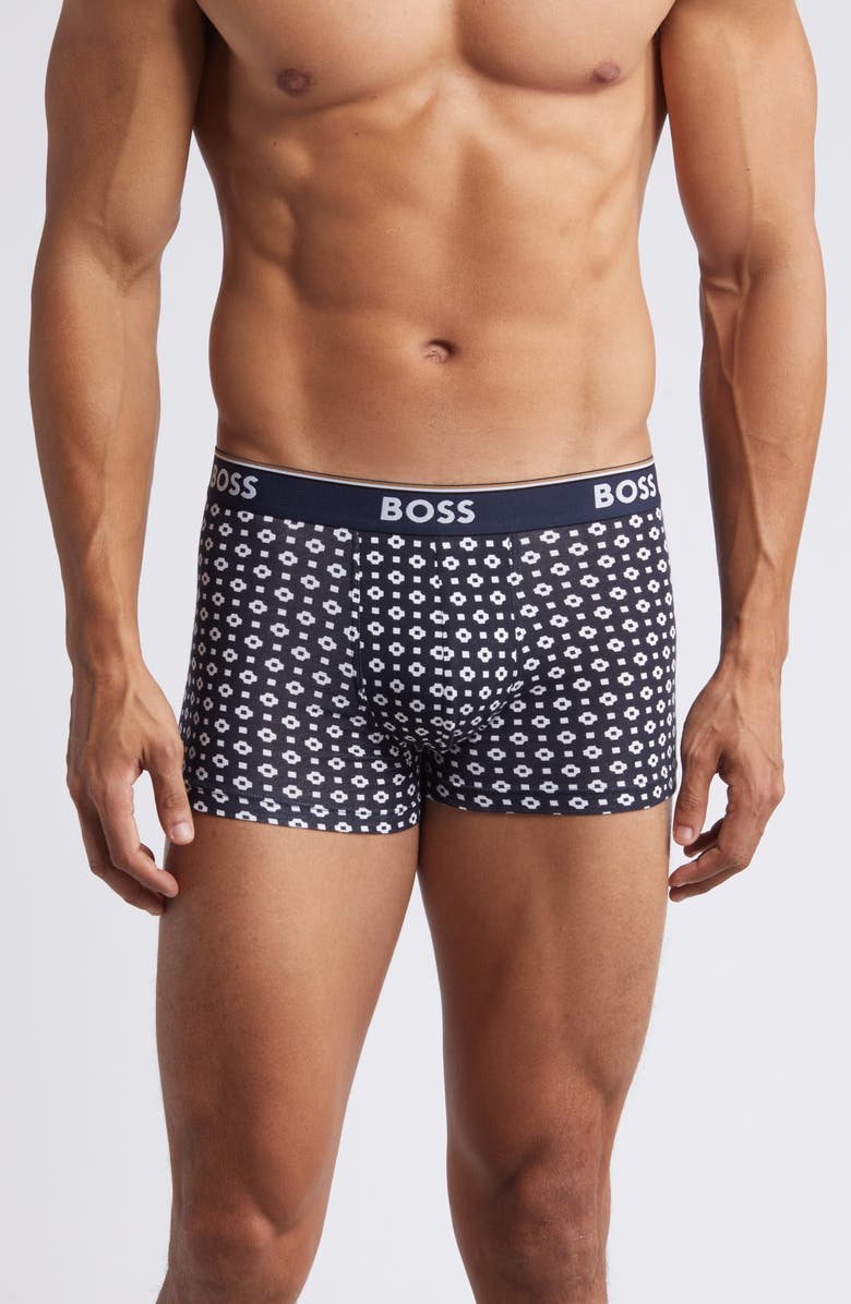 BOSS Assorted 3-Pack Power Stretch Cotton Trunks, Main, color, 