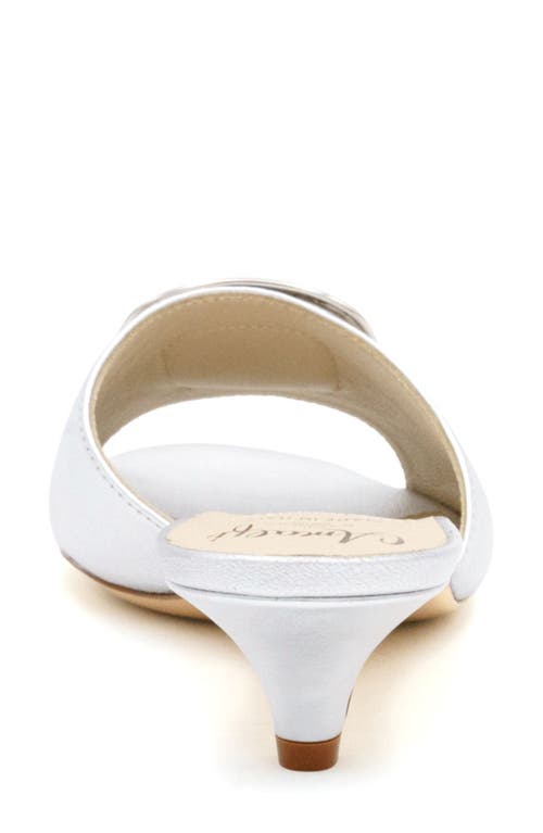 Amalfi By Rangoni Dalmazia Kitten Heel Slide Sandal In Moon Etoile/silver Ornament