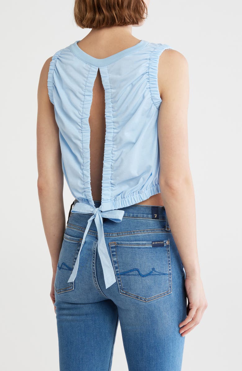 Vigoss Tie Back Ruched Tank Top, Alternate, color, Baby Blue