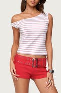 EDIKTED Keryn Stripe Asymmetric Top