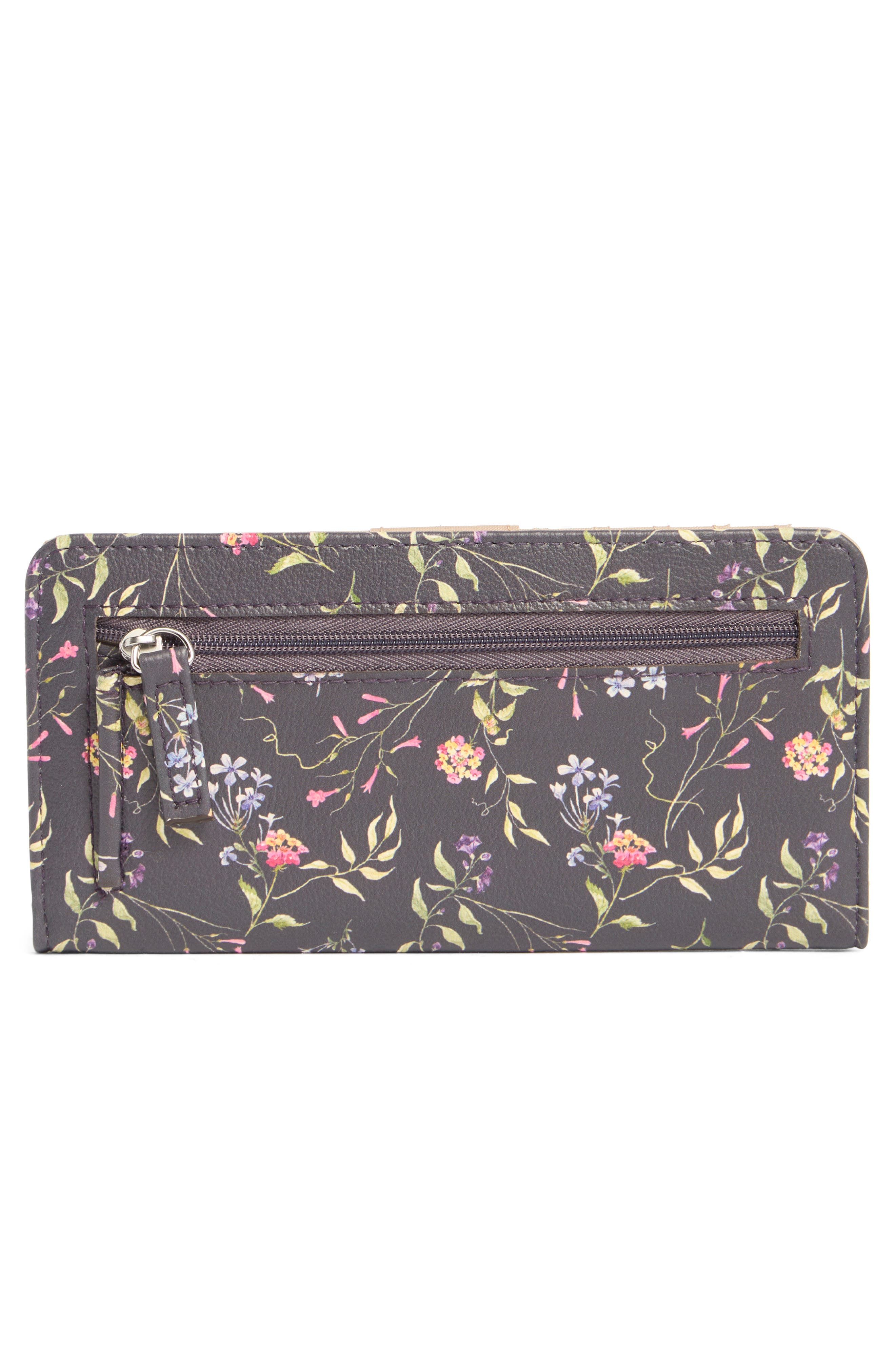MUNDI SMALL LEATHER GOODS Slim Clutch, Alternate, color, Floral Whispers