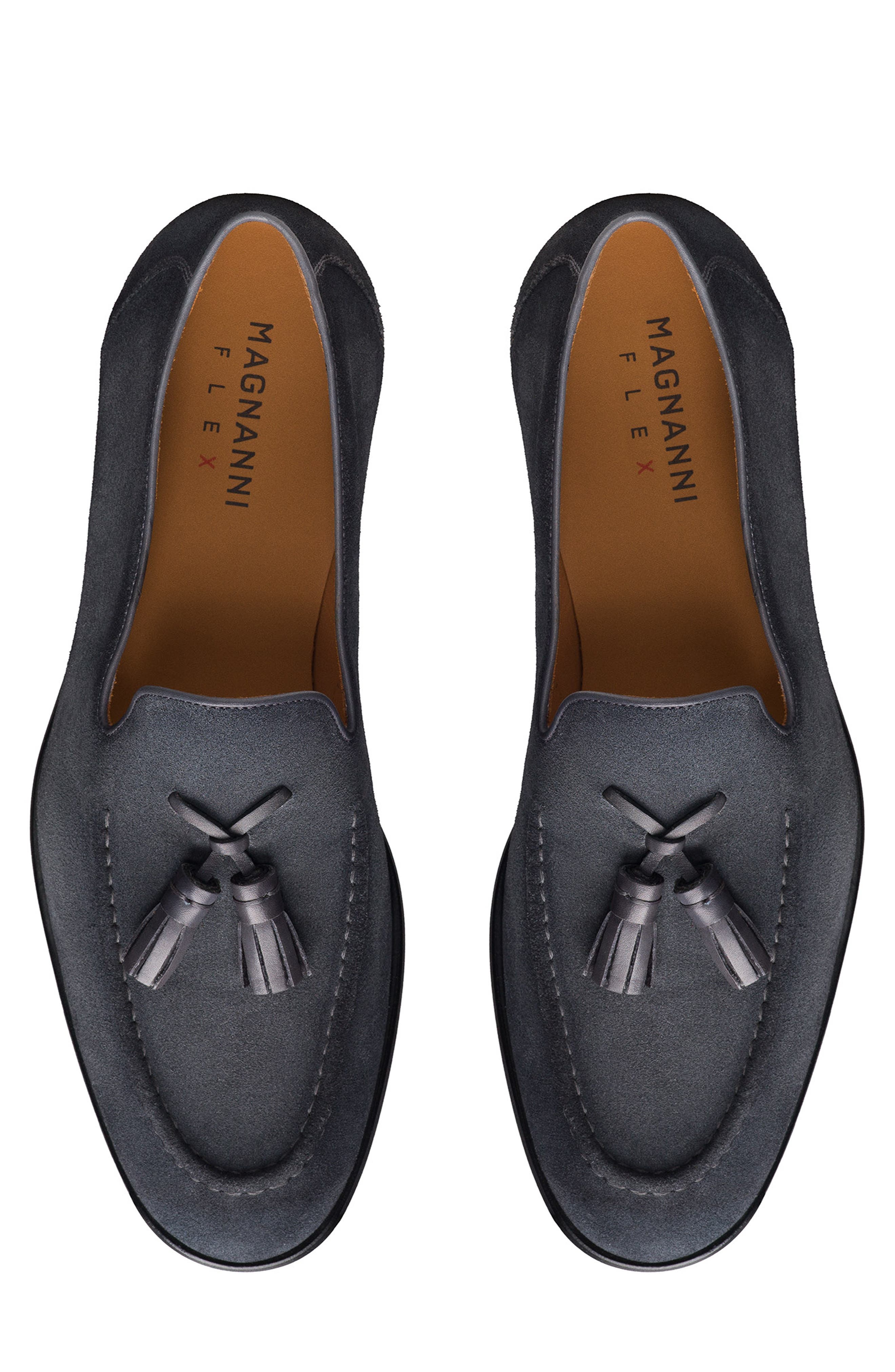 Magnanni Magico Tassel Loafer, Alternate, color, Indigo Suede