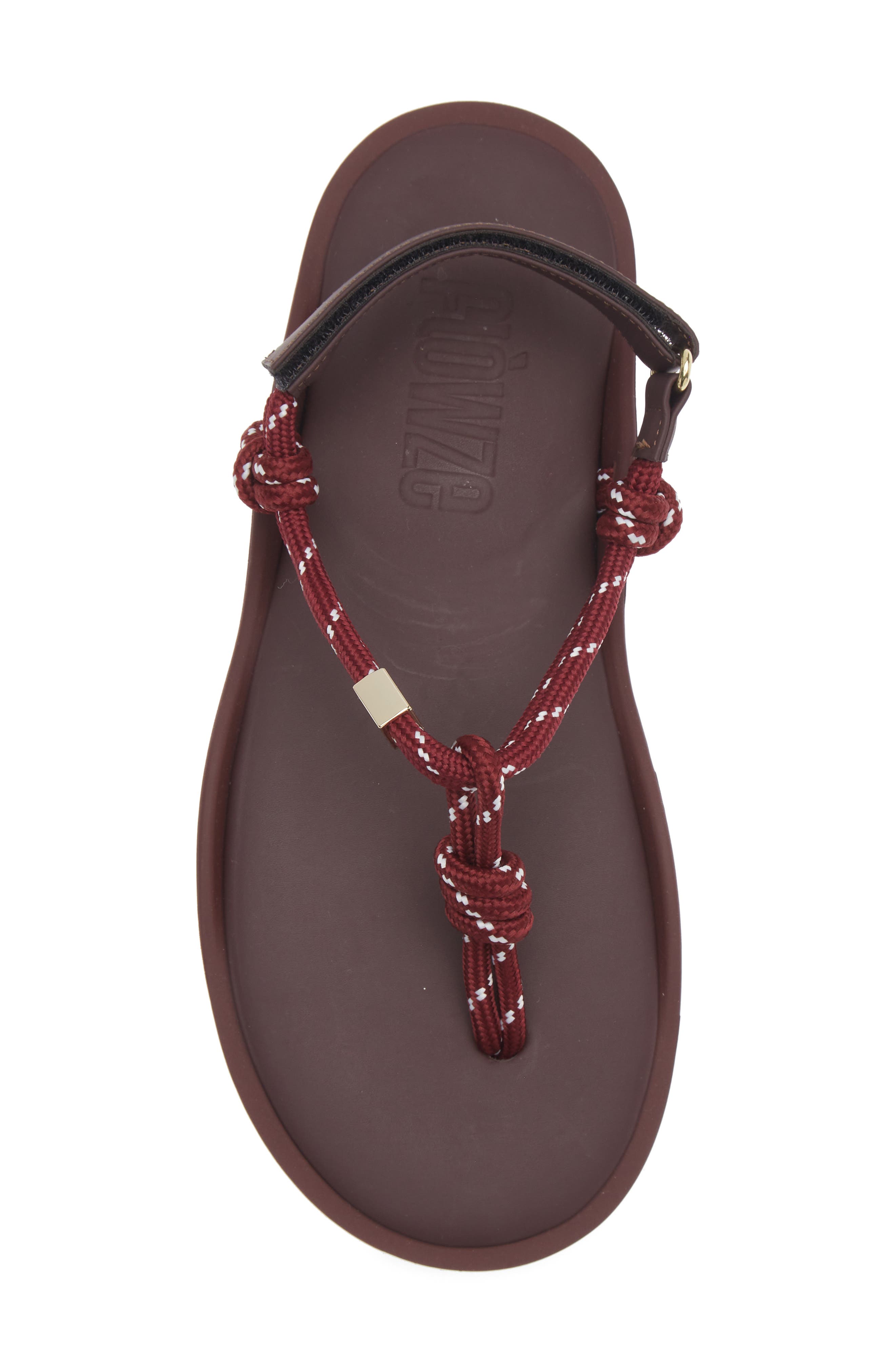Cord Water Repellent Slingback Thong Sandal, Alternate, color, BORDEAUX