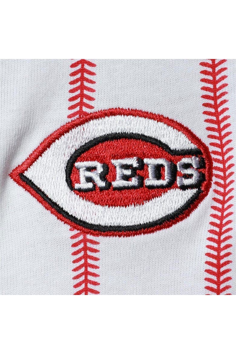 Infant White Cincinnati Reds Pinstripe Power Hitter Coverall, Alternate, color, White