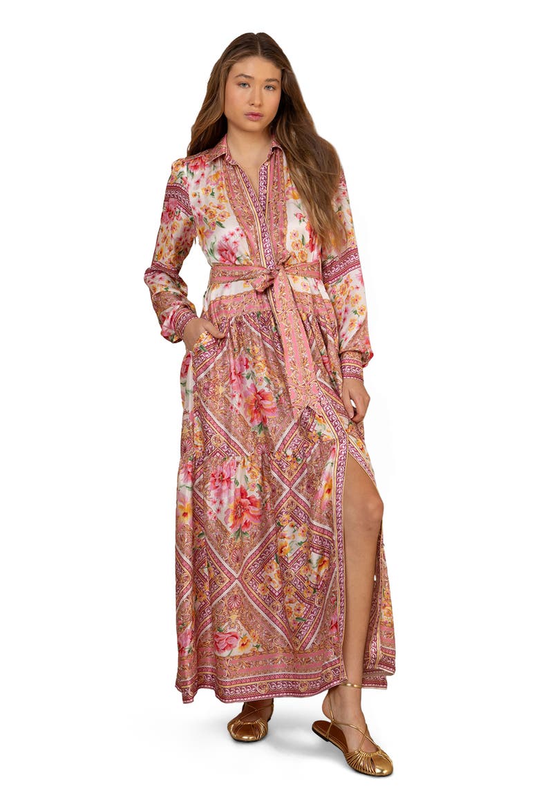 Nicandra Charmeuse Maxi Dress, Alternate, color, Coral