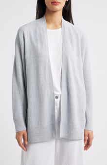 Eileen Fisher Organic Linen Blend Open Front Cardigan
