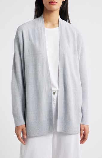 Eileen Fisher Organic Linen Blend Open Front Cardigan