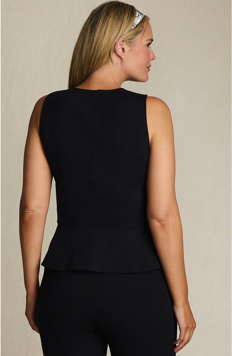 Lands' End Sleeveless Starfish Peplum Top, Alternate, color, Black