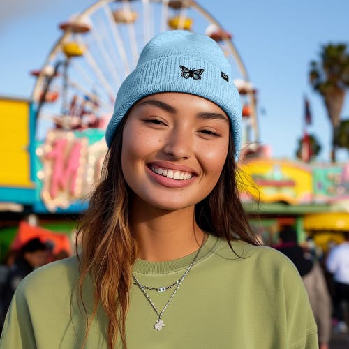 Dalix Butterfly Beanie In Beige