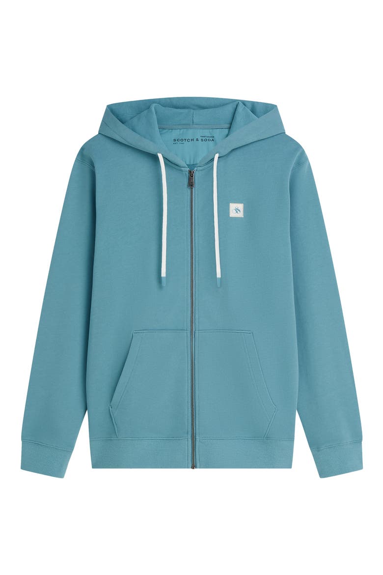 Logo Badge Full Zip Hoodie, Alternate, color, ADRIATIC BLUE