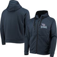 DUNBROOKE Men's Dunbrooke Navy Tennessee Titans Shag Tri-Blend Full-Zip Raglan Hoodie