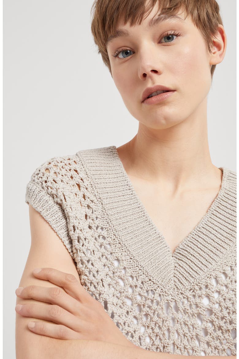 Mesh knit top, Alternate, color, Light Grey