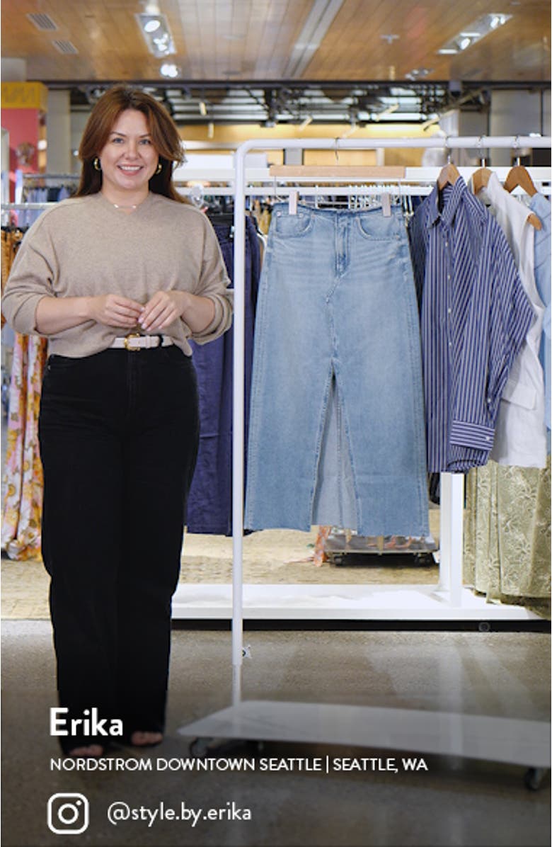 Clara Raw Edge Cotton Denim Skirt, sales video thumbnail