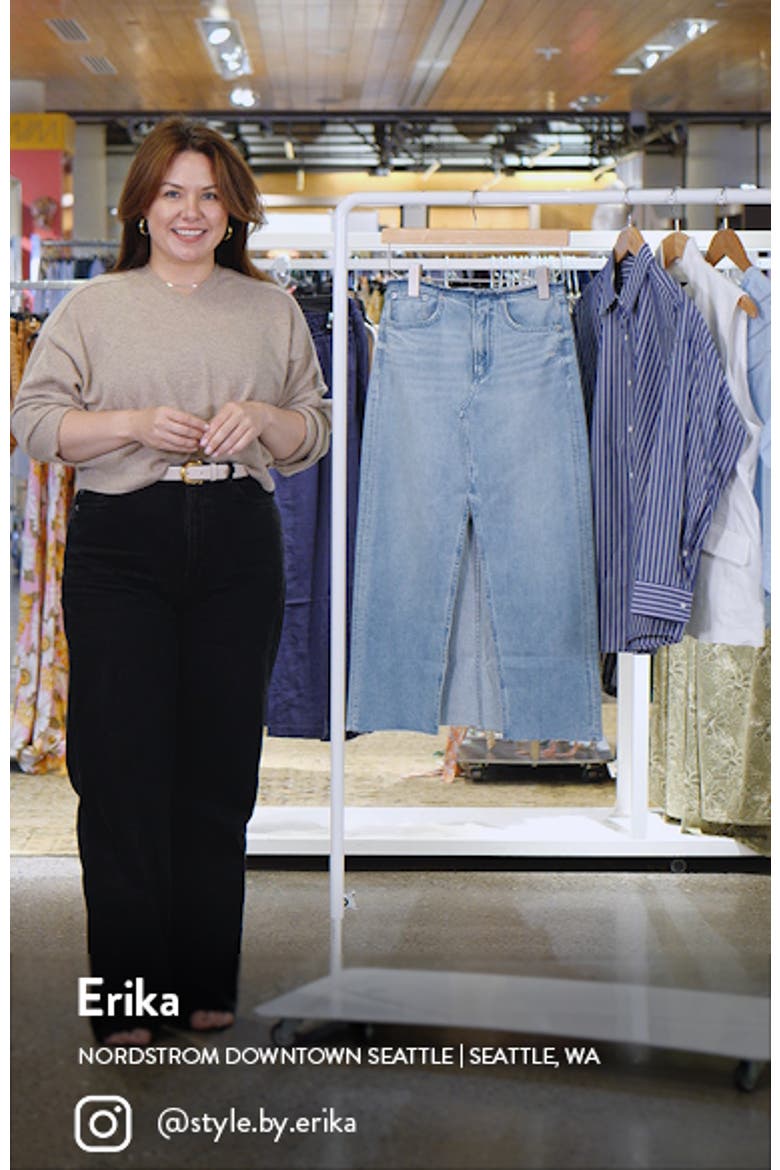 Clara Raw Edge Cotton Denim Skirt video
