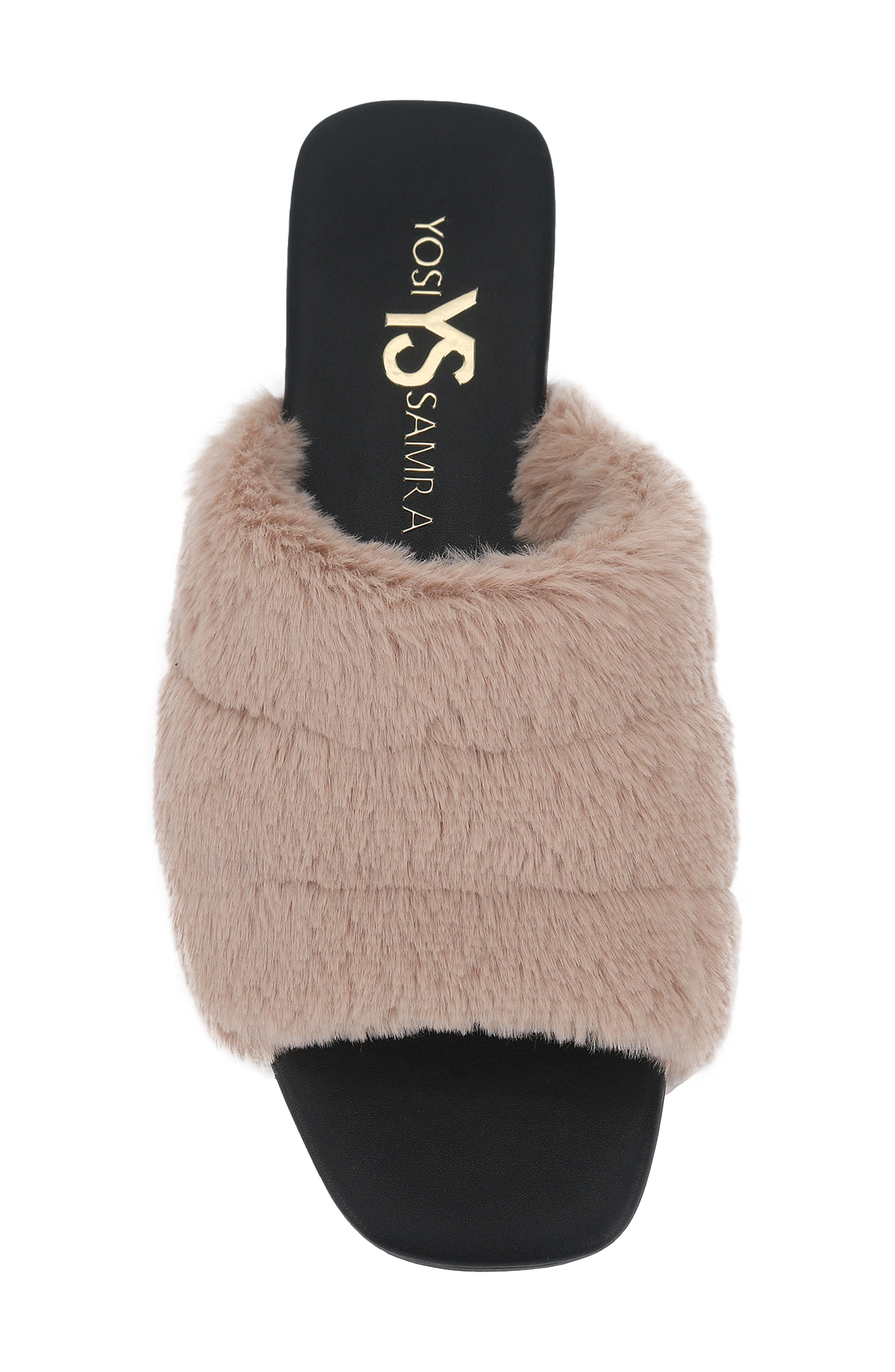 Yosi Samra Noro Faux Fur Slide Sandal, Alternate, color, 