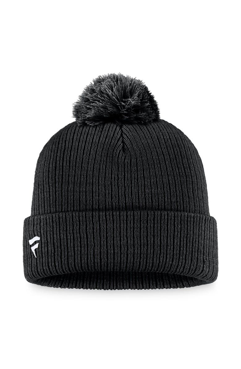 FANATICS Men's Fanatics Branded Black Vegas Golden Knights Core Primary Logo Cuffed Knit Hat with Pom, Alternate, color,
