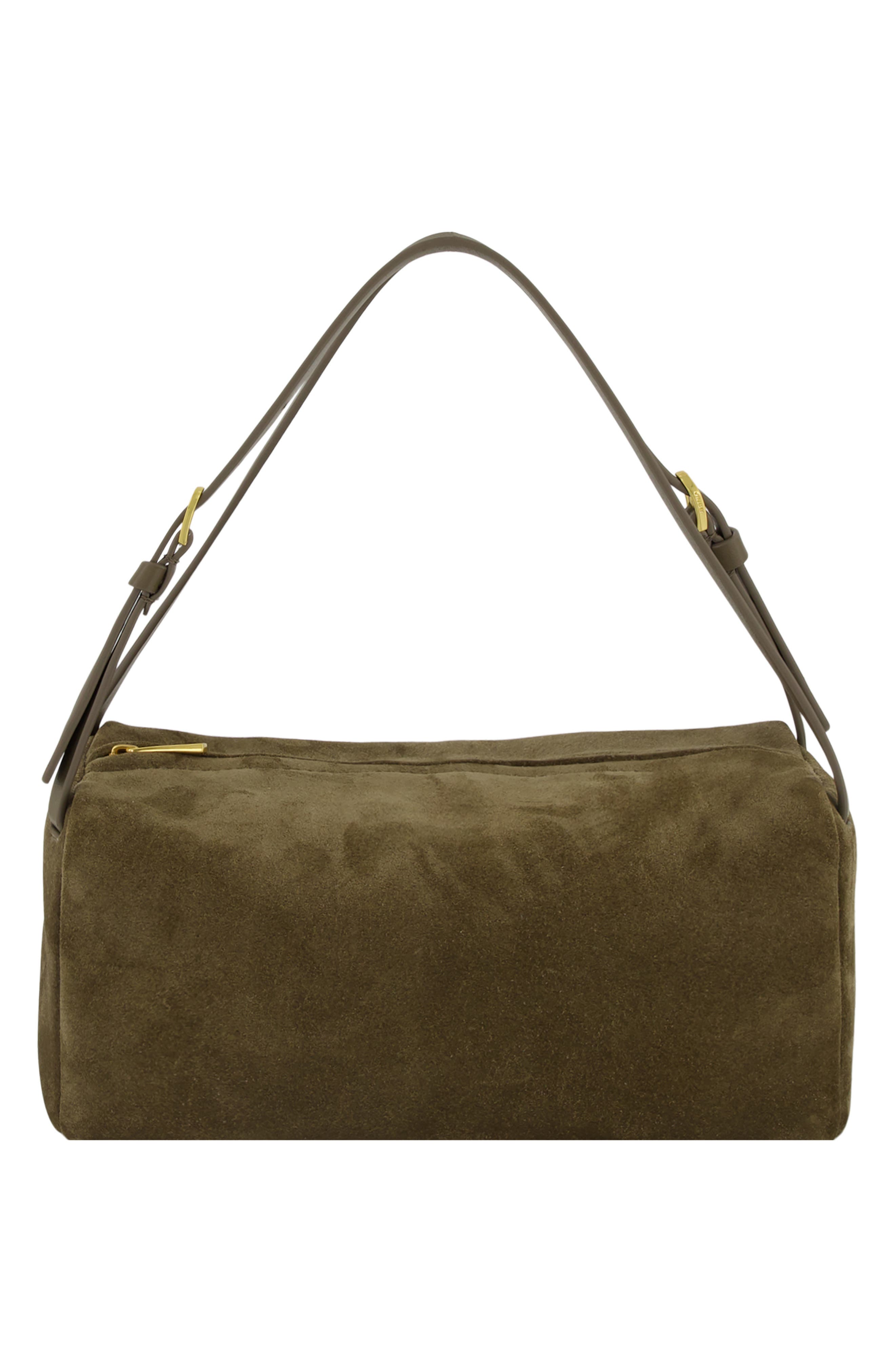 Josie Suede Top Handle Bag, Alternate, color, OLIVA