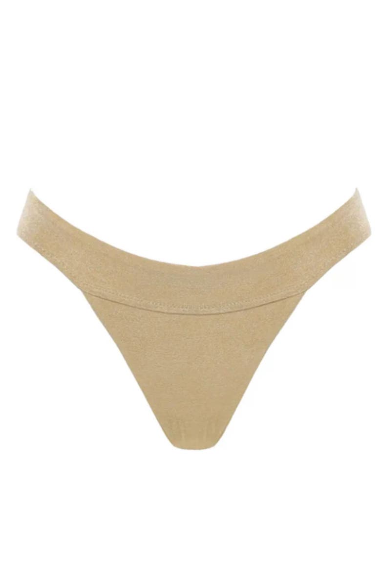 Amy Wide Waistband Bikini Bottom, Alternate, color, Gold