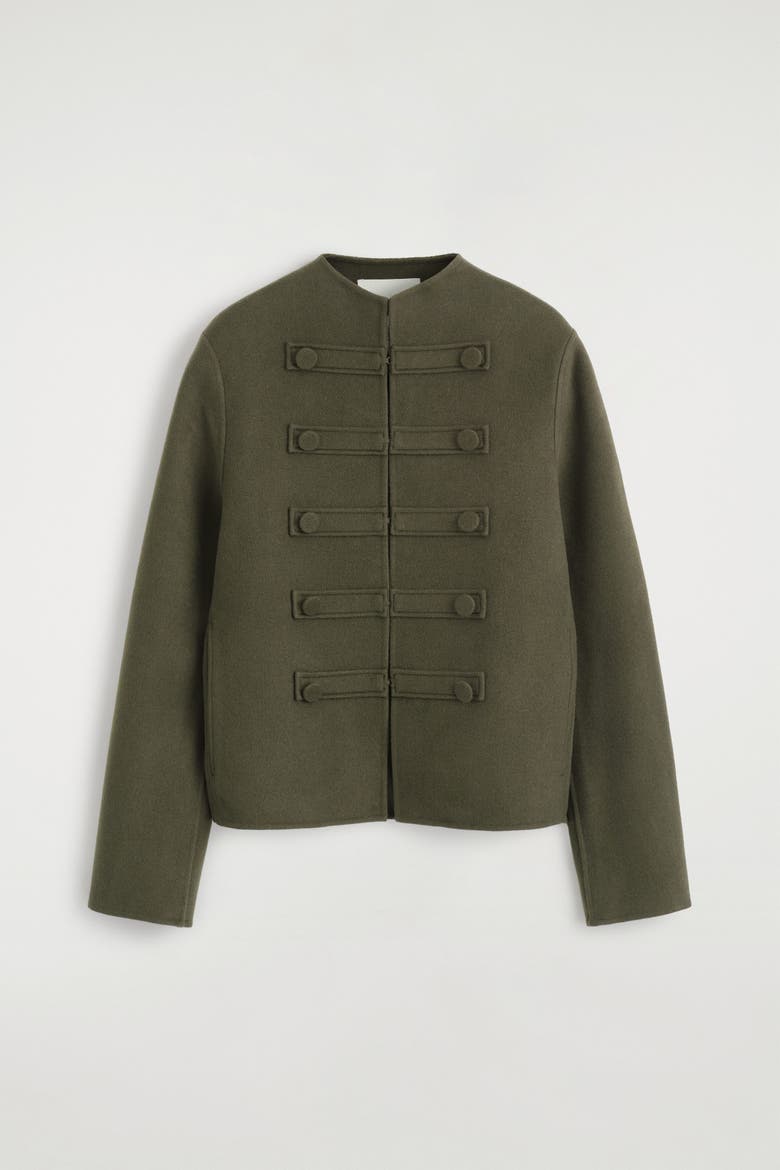 Double-Faced Wool Uniform Jacket, Alternate, color, KHAKI
