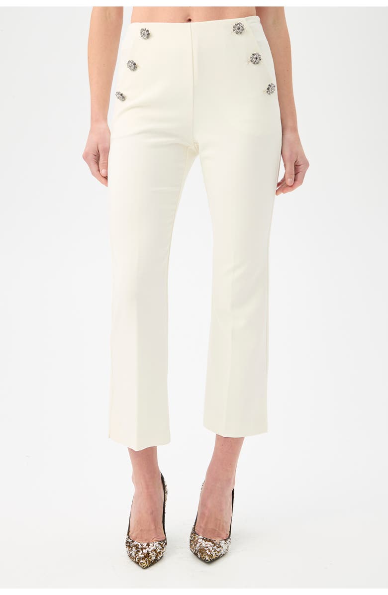 Trina Turk Luhrmann Cropped Flare Leg Pant, Main, color, Winter White