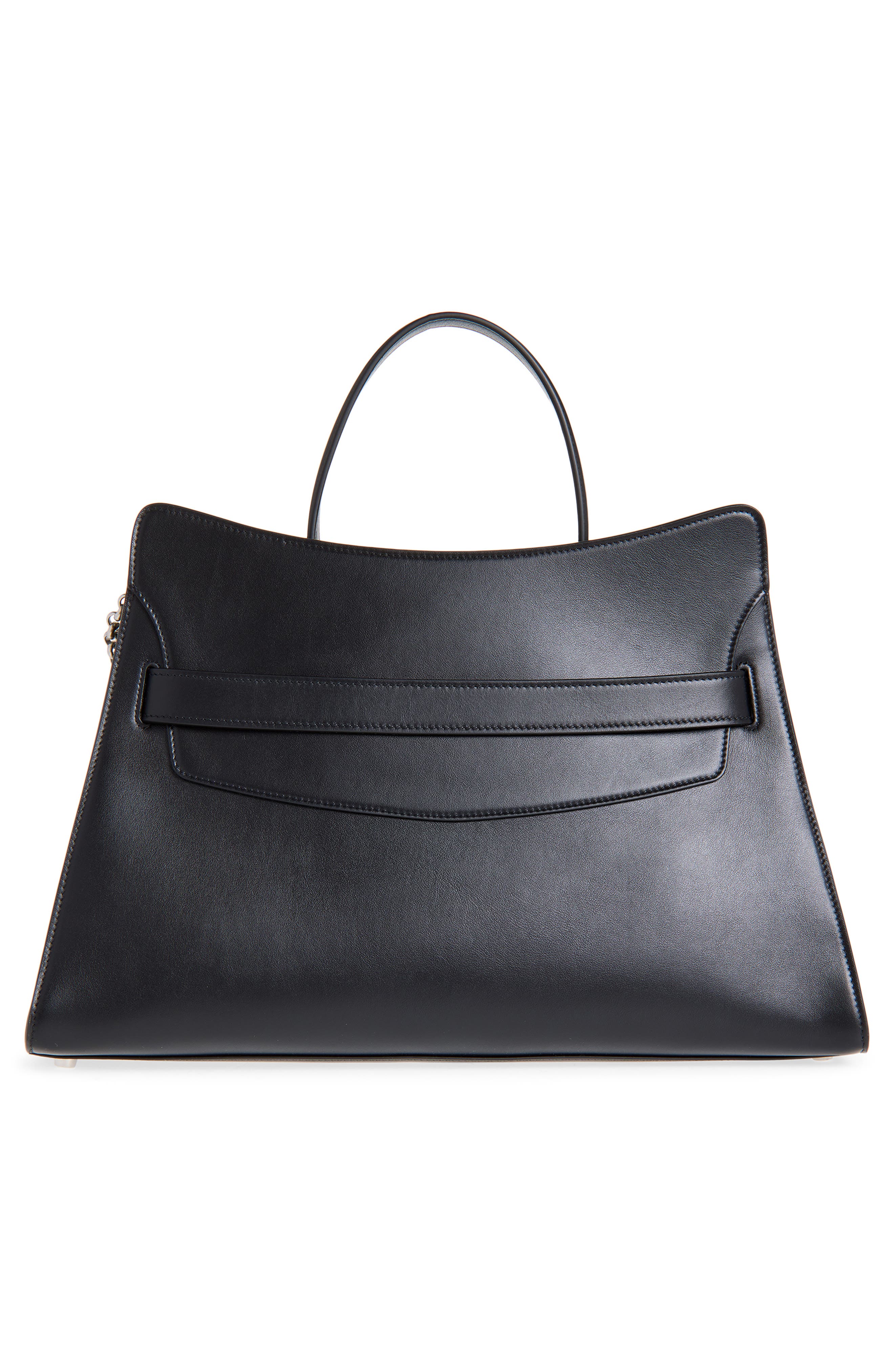 Locke Leather Top Handle Bag, Alternate, color, BLACK/ GREY