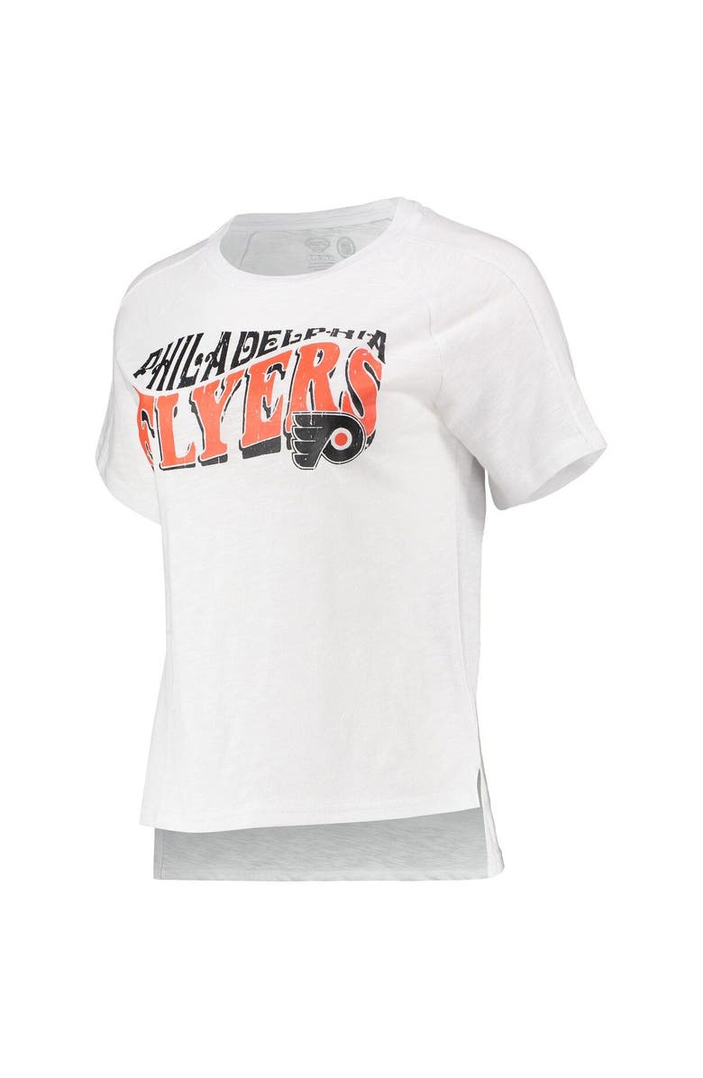 CONCEPTS SPORT Women's Concepts Sport Charcoal/White Philadelphia Flyers Resurgence Slub Burnout Raglan T-Shirt & Joggers Sleep Set, Alternate, color, Charcoal