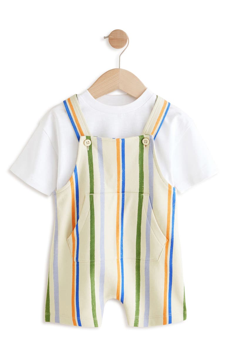 NEXT STRIPED JERSEY DUNGAREE SET, Main, color,