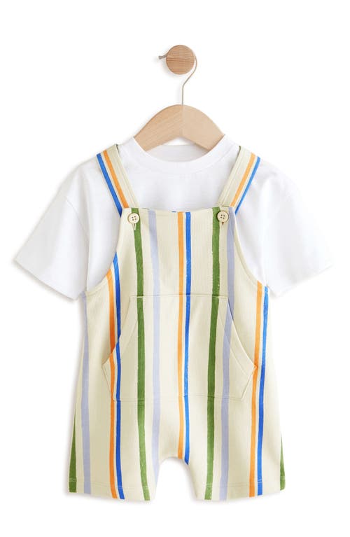 Next Striped Jersey Dungaree Set In Neutral
