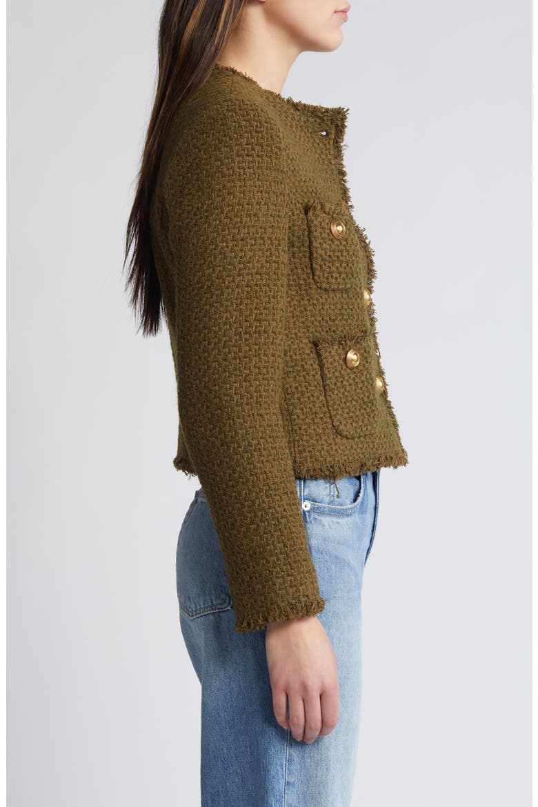 Wintour Tweed Jacket, Alternate, color, KHAKI