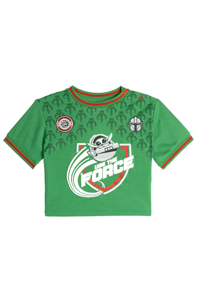 Star Wars The Mandalorian Grogu Athletic 2-Piece Tee and Shorts Set, Alternate, color, Grogu Green