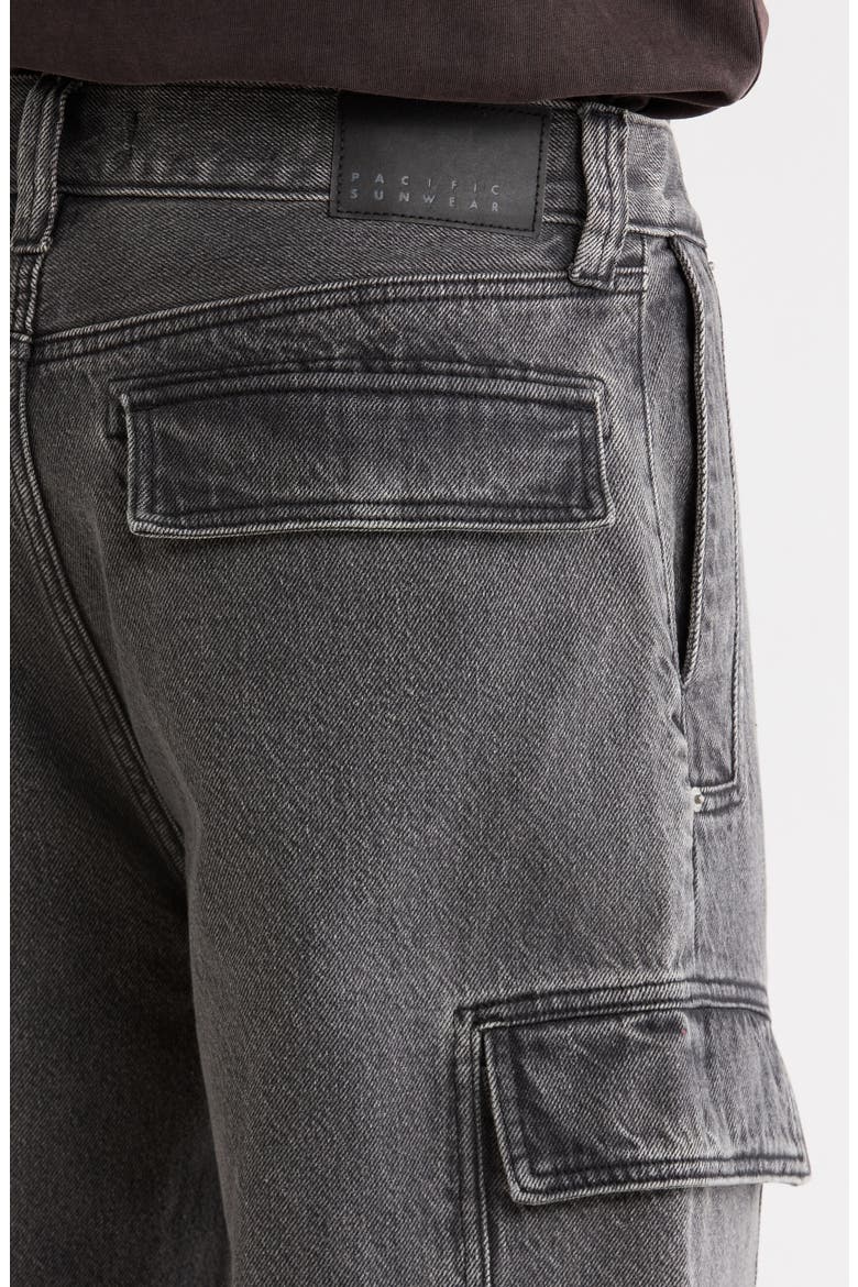Clark Baggy Cargo Jeans, Alternate, color, BLACK